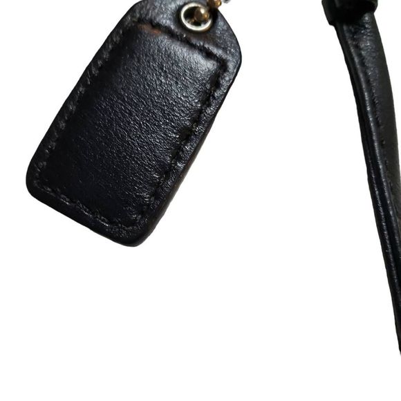 Coach Monogram Wristlet in Black Grey with Metallic Elements and leather strap - Picture 8 of 9